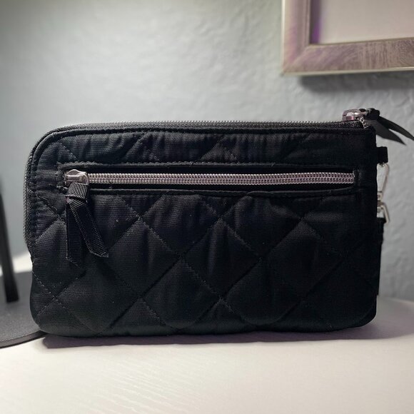 Vera Bradley RFID 3/4 Zip Wristlet Black Performance Twill Wallet - Picture 7 of 8